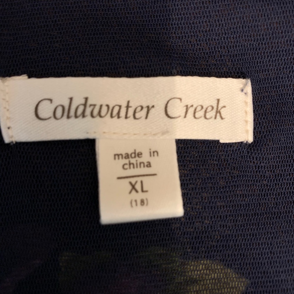COPY - 5/$25 Coldwater Creek Blue Floral Wrap Blouse XL - Picture 3 of 6
